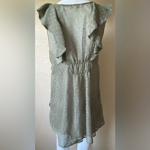 Daniel Rainn | Women's Green Ruffle Polka Dot Mini Dress w/ Pockets | Medium - Picture 2 of 3